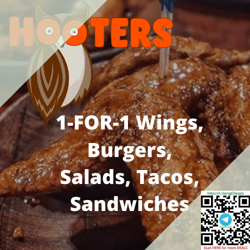 1 for 1 hooters takeaway promo