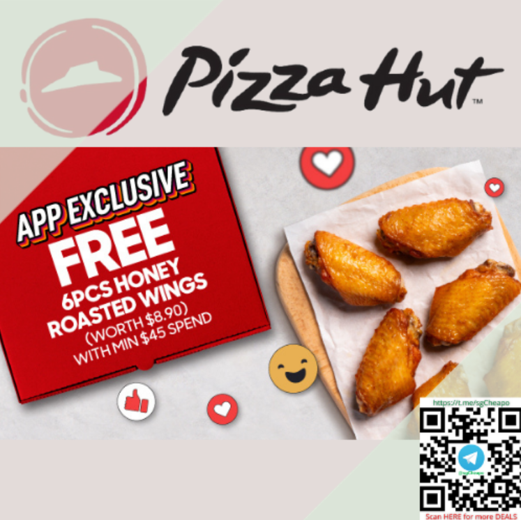 pizza hut honey roasted wings 6pcs free promo
