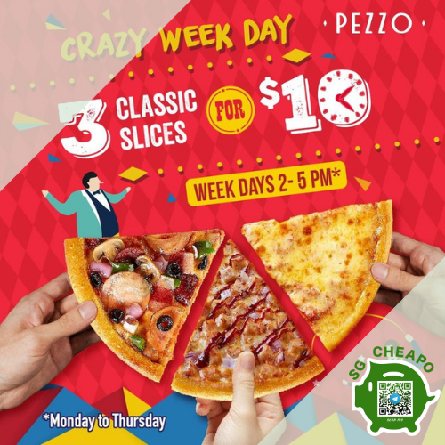 10 for 3 pezzo slices july promo