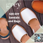 $20 OFF Sandals and Bags grey by orthenhill promo