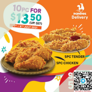 50% OFF Popeyes 10pc Meal - sgCheapo