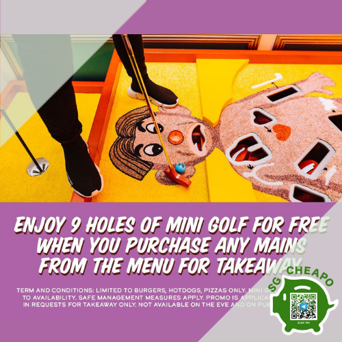 holey moley free 9 mini golf holes takeaway promo