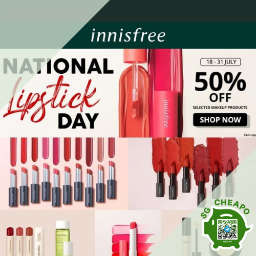 innisfree 50% off makeup national lipstick day july promo