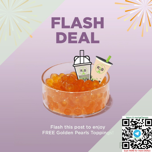 r&b tea free golden pearls toppings july promo