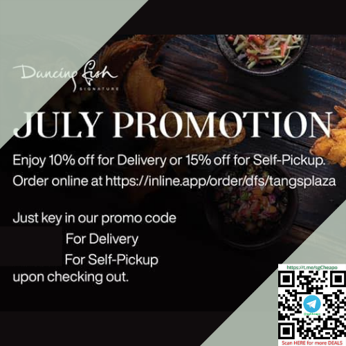 up to 15% off dancing fish july promo