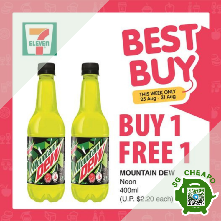 7-Eleven BUY 1 FREE 1 Mountain Dew Neon