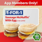 McDonald's - 1-FOR-1 Sausage McMuffin with Egg - sgCheapo