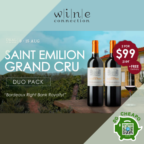 wine connection 99 for 2 red wines st emilion aug promo