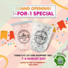 yomies 1 for 1 opening aug promo
