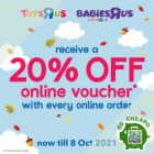 Toys R Us 20% OFF online voucher