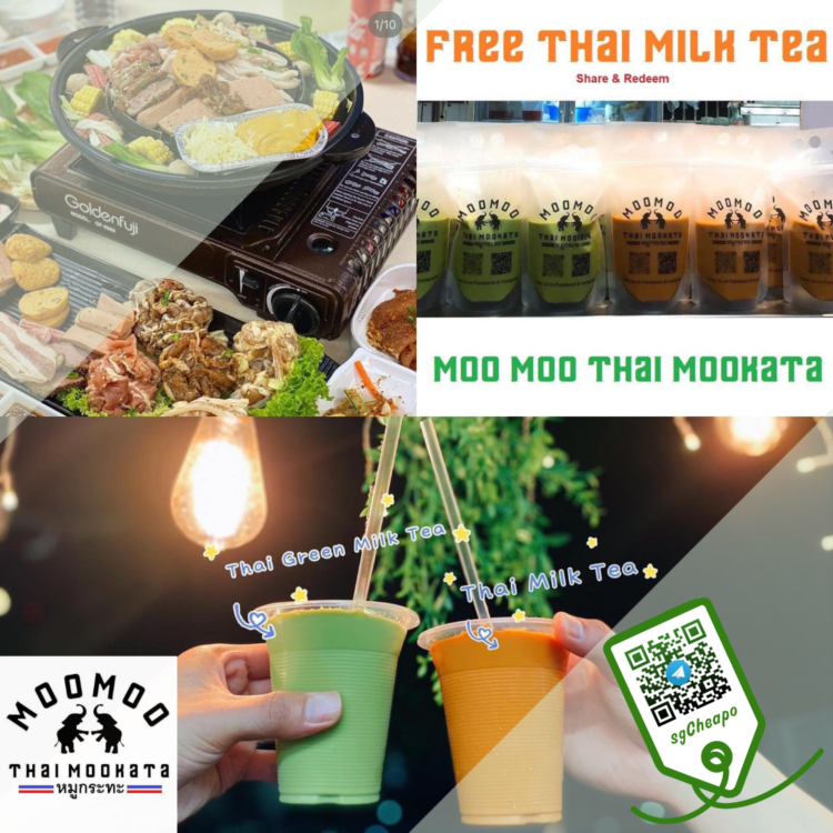Moo Moo Thai Mookata - FREE Thai Milk Tea - sgCheapo