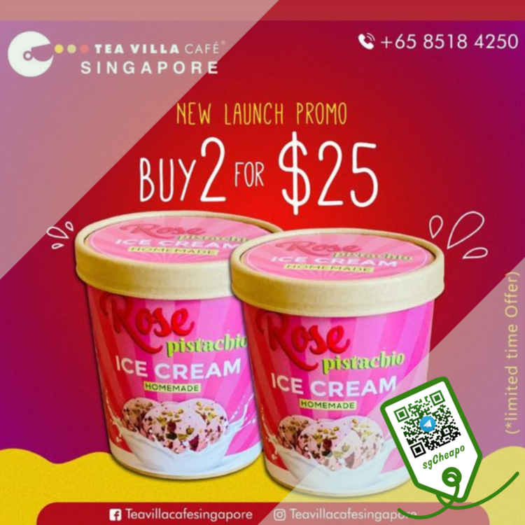 Tea Villa Cafe - 40% OFF Rose Pistachio Ice Cream - sgCheapo