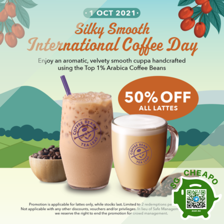 The Coffee Bean & Tea Leaf - 50% OFF ALL LATTES - sgCheapo
