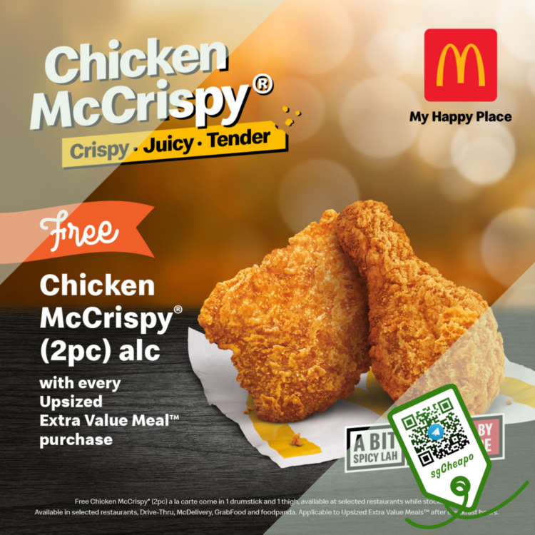 McDonald's - FREE Chicken McCrispy 2pc - sgCheapo