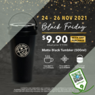 The Coffee Bean & Tea Leaf - 50% OFF Matte Black Tumbler COFFEE BEAN - sgCheapo