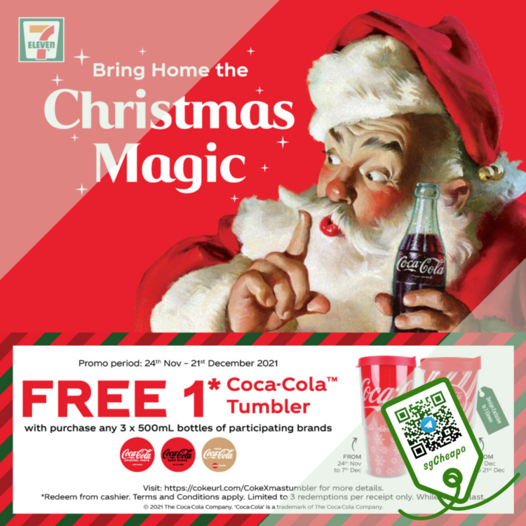 7-Eleven - FREE Coca-Cola Christmas Tumbler - sgCheapo