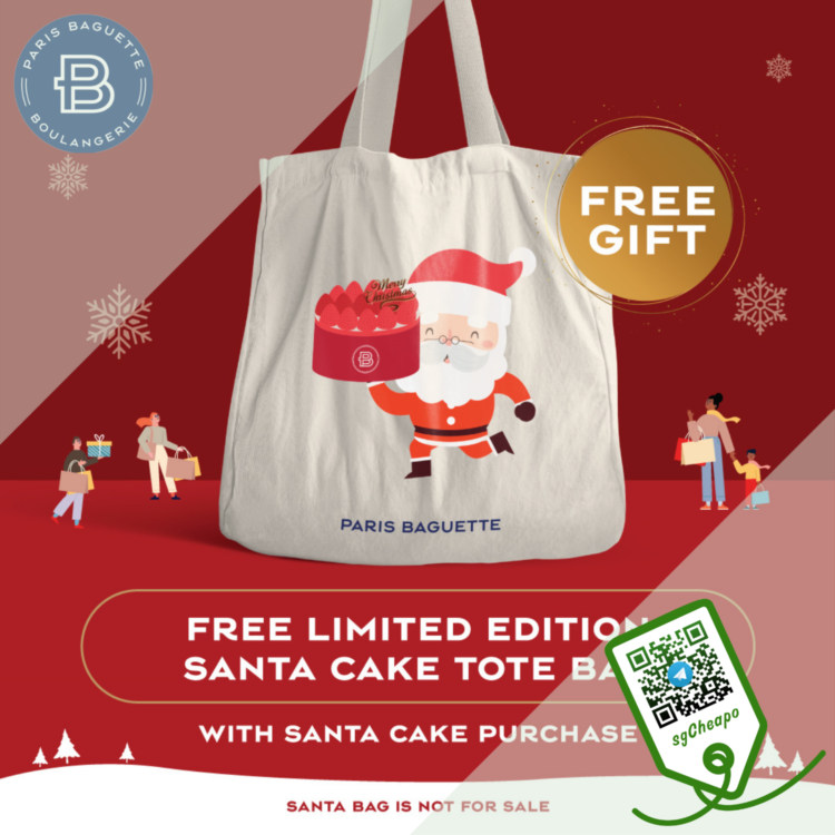 Paris Baguette - FREE Santa Cake Tote Bag - sgCheapo