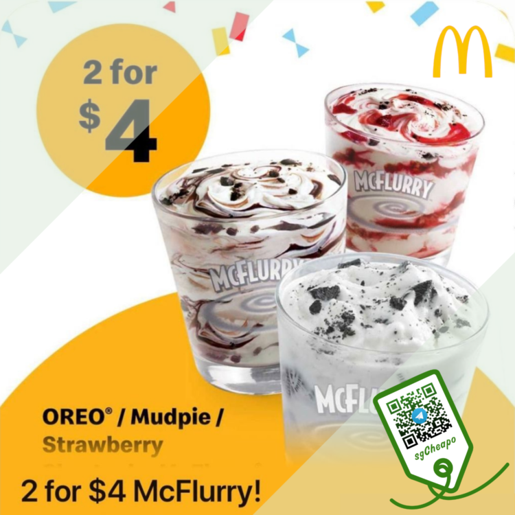 McDonald's - 2 FOR $4 McFlurry - sgCheapo