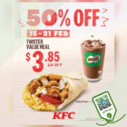 KFC - 50% OFF Twister Value Meal - sgCheapo