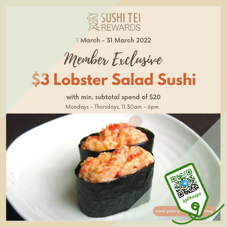 Sushi Tei - 45% OFF Lobster Salad Sushi - sgCheapo