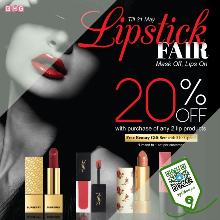 BHG - 20% OFF Lipsticks - sgCheapo