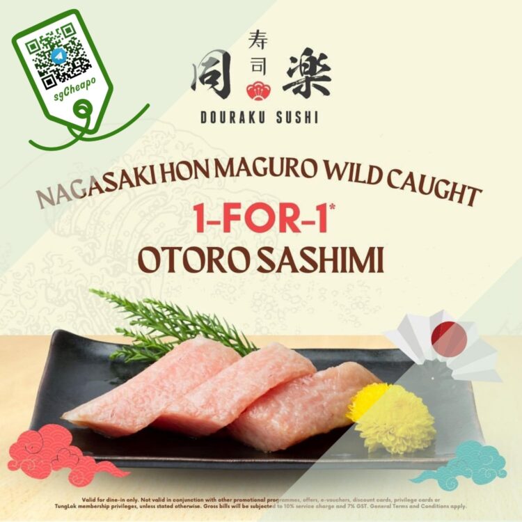Douraku Sushi - 1-FOR-1 Otoro Sashimi - sgCheapo