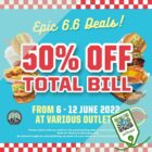 Fatburger - 50% OFF Total Bill - sgCheapo