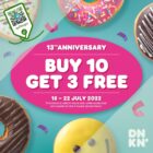 Dunkin' - BUY 10 GET 3 FREE Donuts