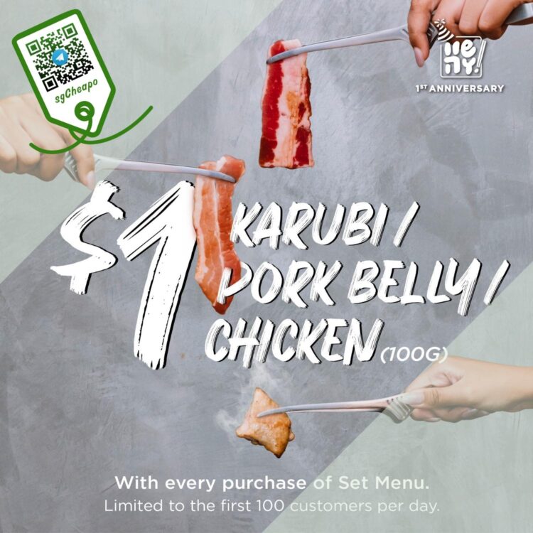 Hey Yakiniku - $1 Karubi _ Pork Belly _ Chicken (100g)