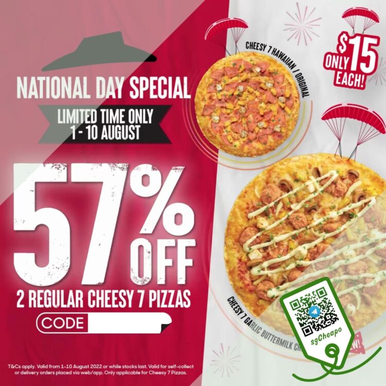 Pizza Hut - 57% OFF 2 Regular Cheesy 7 Pizzas