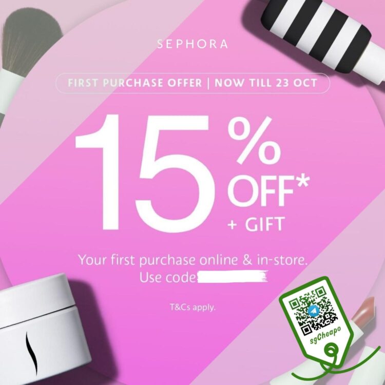 Sephora - 15% OFF First Purchase + Gift