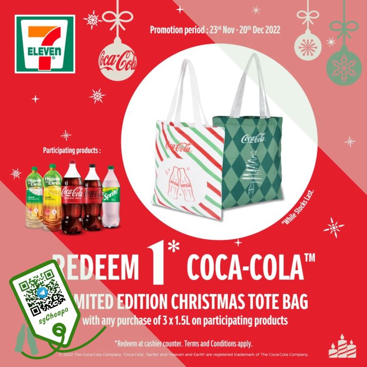 7-Eleven - FREE Coca-Cola Christmas Tote Bag