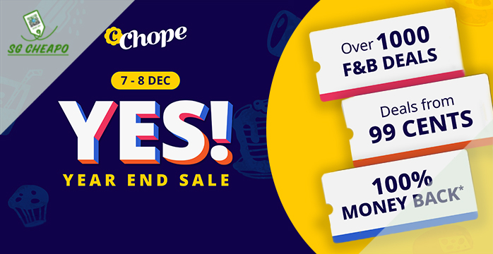 Chope - Over 1000 F&B deals from 99 cents! - Ends 10 Dec