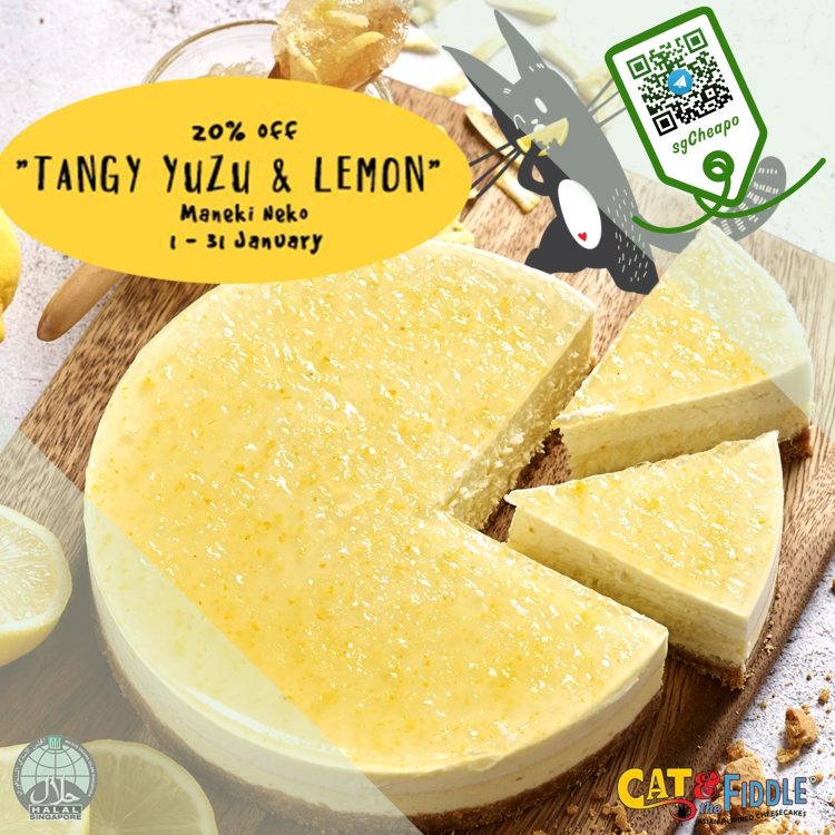 Cat & the Fiddle Cakes - 20% OFF Tangy Yuzu & Lemon Cheesecake