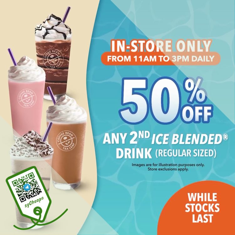 The Coffee Bean & Tea Leaf - 50% OFF 2nd Regular-Sized Ice Blended - sgCheapo