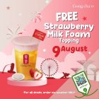 Gong Cha - FREE Strawberry Milk Foam Topping - sgCheapo