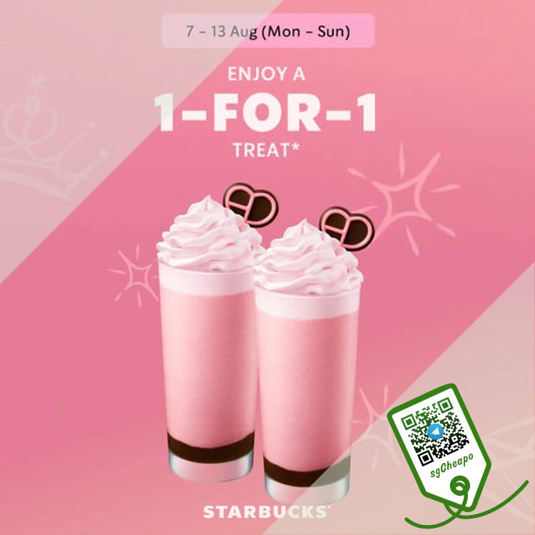 Starbucks - 1-FOR-1 BLACKPINK Strawberry Choco Cream Frappuccino - sgCheapo