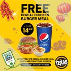 Texas Chicken - FREE Cereal Chicken Burger Meal - sgCheapo