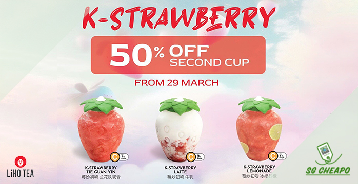 LiHO Tea - 50% off 2nd Cup K-Strawberry Drink - While Stocks Last
