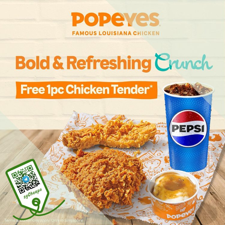 Popeyes - FREE 1pc Chicken Tender - sgCheapo