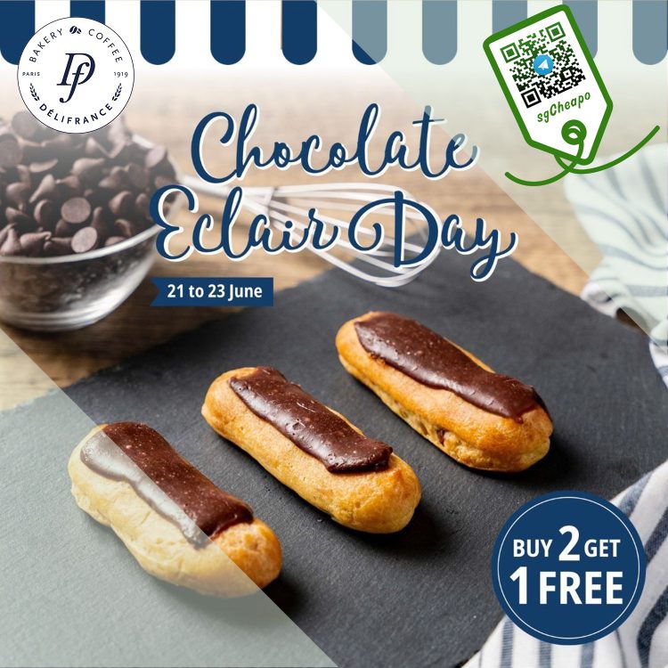 Délifrance - Buy 2 Get 1 FREE Chocolate Eclair - sgCheapo