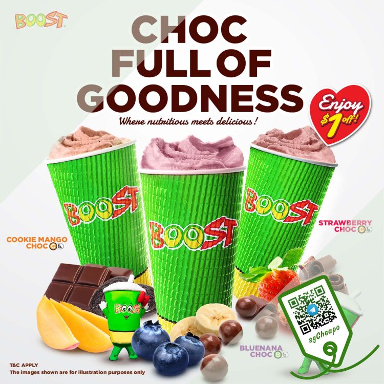 Boost Juice Bar - $1 OFF Chocolate Smoothies - sgCheapo