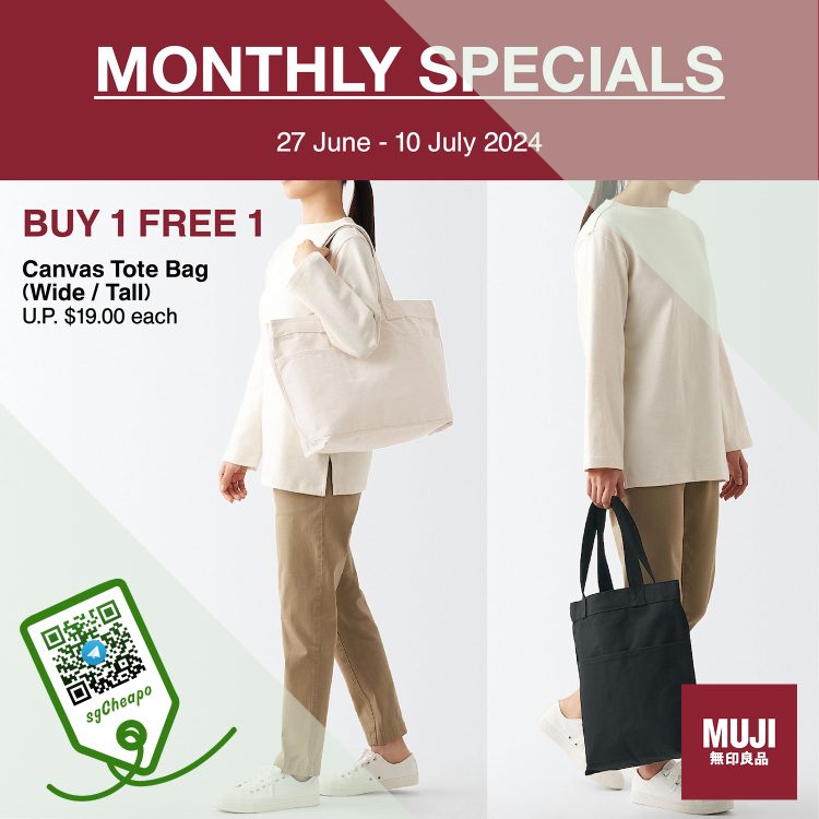 MUJI - Buy 1 Get 1 Canvas Tote Bag - sgCheapo