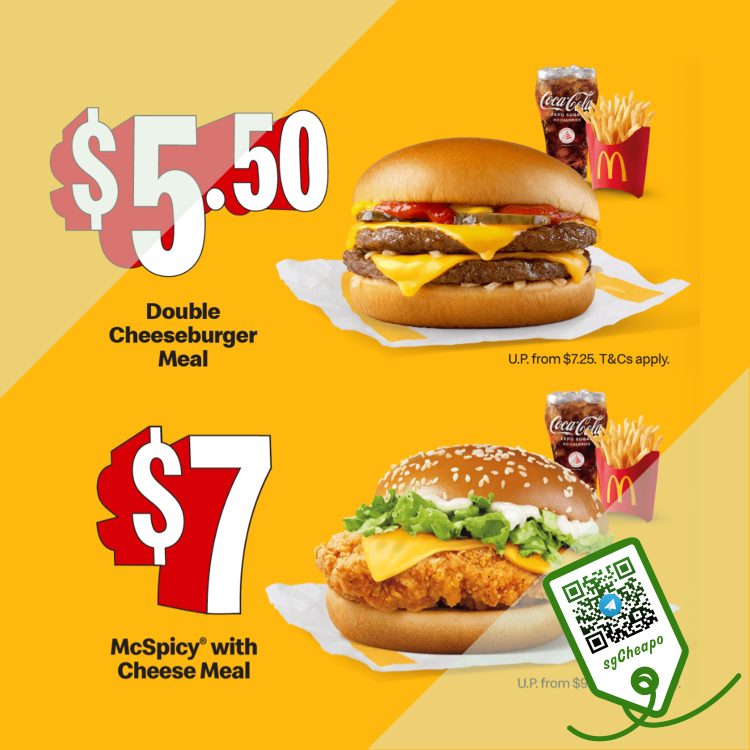 McDonald's - $5.50 Double Cheeseburger Meal _ $7 McSpicy with Cheese Meal - sgCheapo