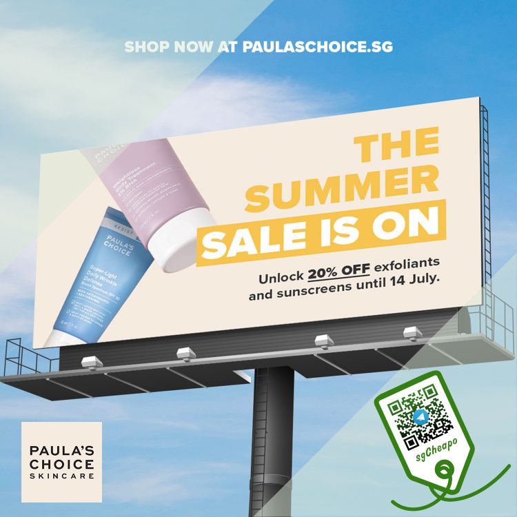 Paula's Choice - 20% OFF Exfoliants & Sunscreens - sgCheapo