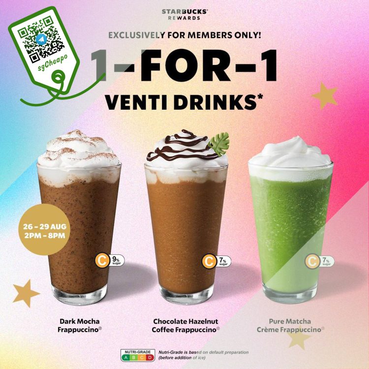 Starbucks - 1-For-1 Venti Drinks - sgCheapo