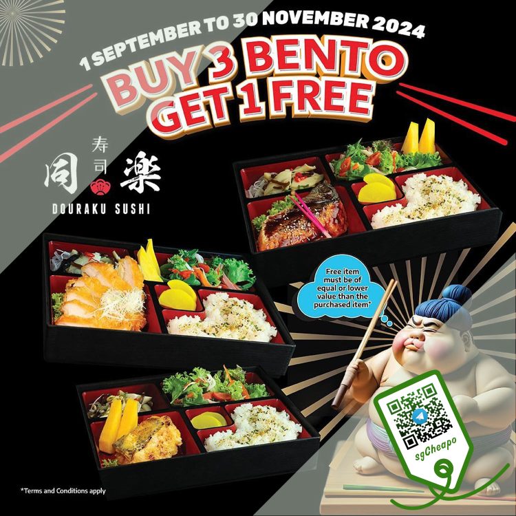 Douraku Sushi - Buy 3 Bentos Get 1 FREE - sgCheapo