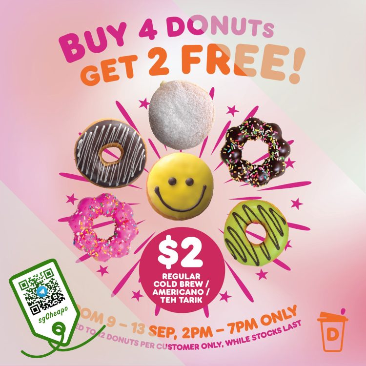 Dunkin' Donuts - Buy 4 Donuts Get 2 FREE - sgCheapo