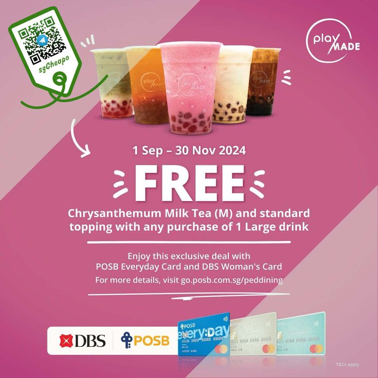 Playmade - FREE Chrysanthemum Milk Tea - sgCheapo