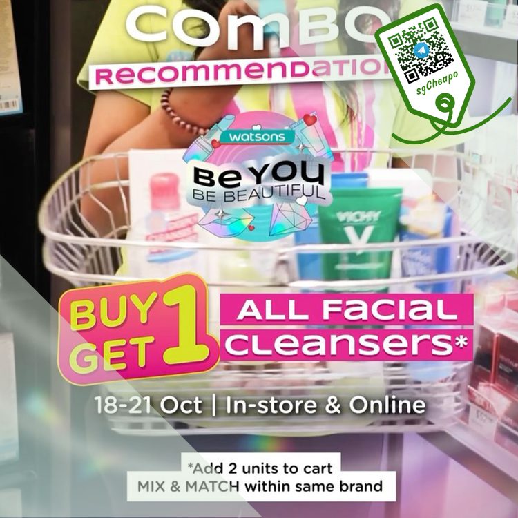 Watsons - Buy 1 Get FREE 1 ALL Facial Cleansers - sgCheapo